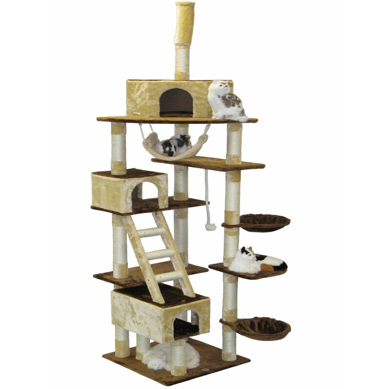 Go Pet Club 108" Condo House Cat Tree & Reviews | Wayfair